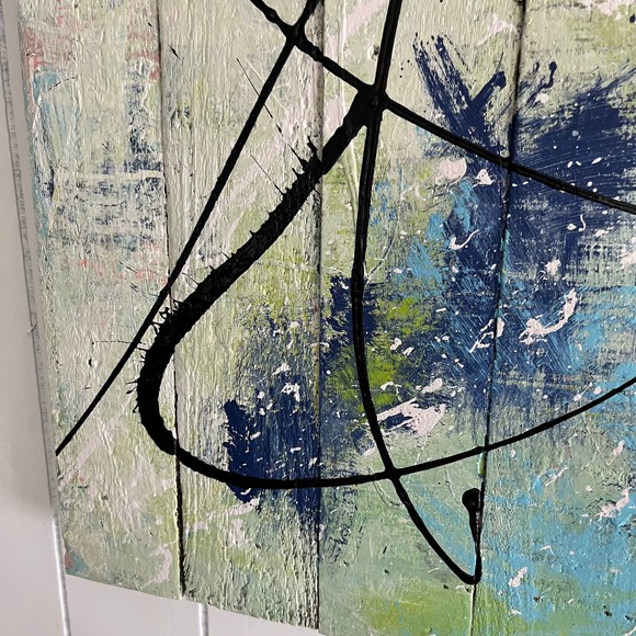 Large Original Abstract Art Painting "Ambrosia Salad" Acrylic on Wood 24x24 TI5 - Picture 5 of 8